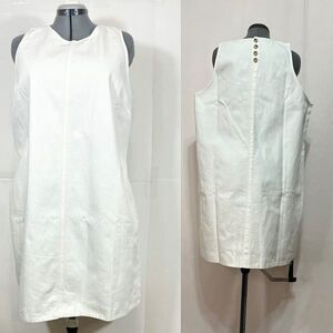 J.Crew NWT Sz 22 White Denim Sleeveless  SheathDress